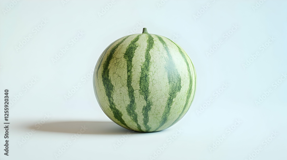 Realistic Watermelon 3D Render on White Background Realistic Watermelon 3D Render on White Background