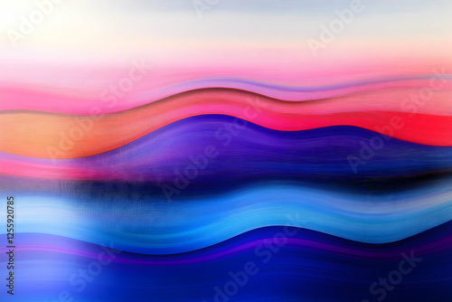 Abstract waves design for backgrounds, banners, websites; pink, blue, purple hues creating a modern, artistic, flowing ocean backdrop photo