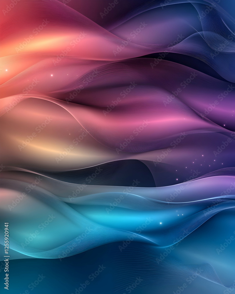 Obraz premium Abstract waves, flowing colorful design for backgrounds, web design or art projects, to convey motion, beauty, and tranquility
