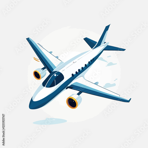 3D airplane, vector illustration.	
