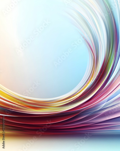 Abstract wavy colorful lines pattern moving in motion over bright background for wallpaper, web design or decoration