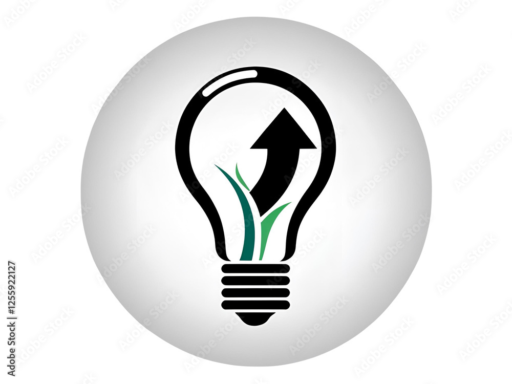 Innovative light bulb with growth arrow and plant elements, symbolizing creativity, sustainability, eco-friendly ideas, and business success. Perfect for startups, innovation, and green technology Innovative light bulb with growth arrow and plant elements, symbolizing creativity, sustainability, eco-friendly ideas, and business success. Perfect for startups, innovation, and green technology