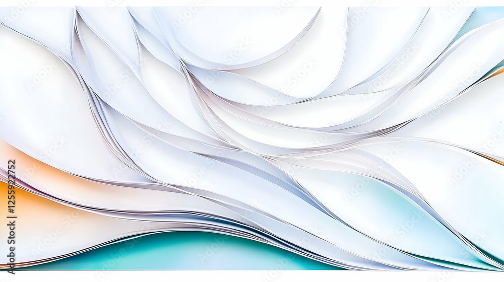 Obraz premium Abstract White Flow Swirling lines of light create a soothing backdrop. Ideal for websites, presentations or creative projects