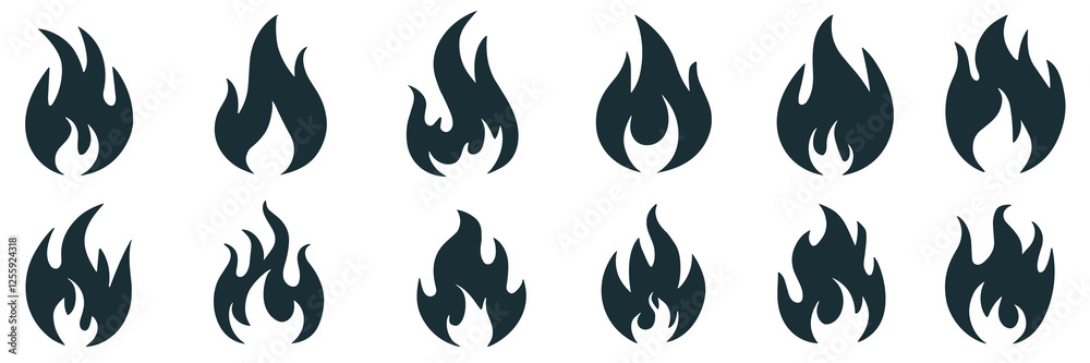 Fire icons set. Fire symbol set. fire Vector Fire icons set. Fire symbol set. fire Vector