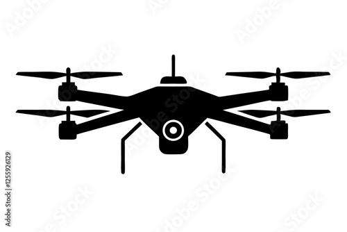 Silhouette of a Drone with Camera 