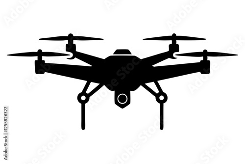 Silhouette of a Drone with Camera 