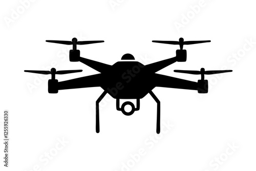 Silhouette of a Drone with Camera 