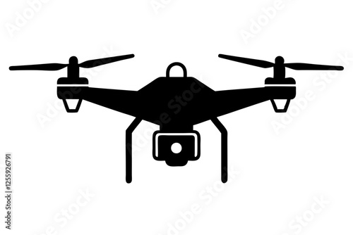 Silhouette of a Drone with Camera 