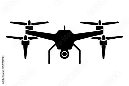 Silhouette of a Drone with Camera 