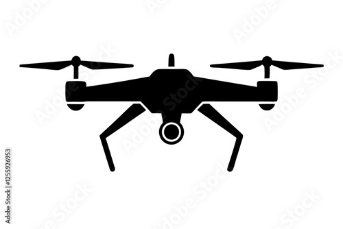 Silhouette of a Drone with Camera 
