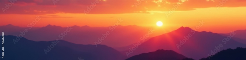 Glowing Smoky Mountain sunset, hazy orange sky, layered peaks , valley, ridge, atmosphere Glowing Smoky Mountain sunset, hazy orange sky, layered peaks , valley, ridge, atmosphere