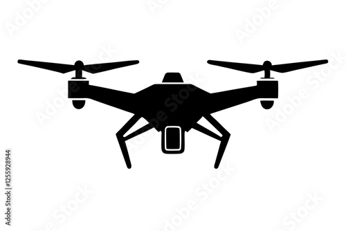 Silhouette of a Drone with Camera, drone icon logo vector illustration 
