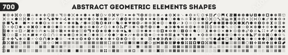 Abstract geometric elements shapes. Memphis design, retro elements for web, vintage, advertisement, commercial banner, poster, leaflet, billboard, sale. Collection trendy halftone vector.