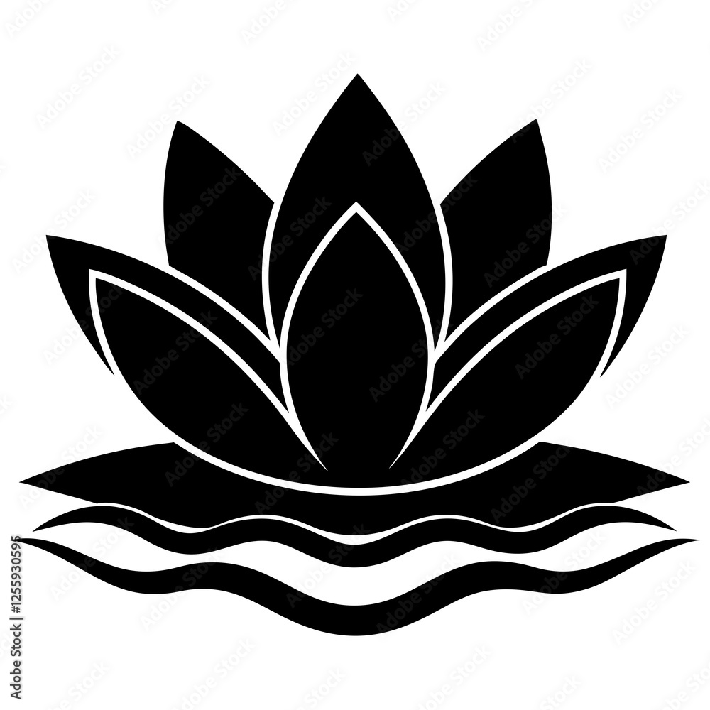 Silhouette of Lotus Flower vector illustration, lotus logo design for any business Silhouette of Lotus Flower vector illustration, lotus logo design for any business