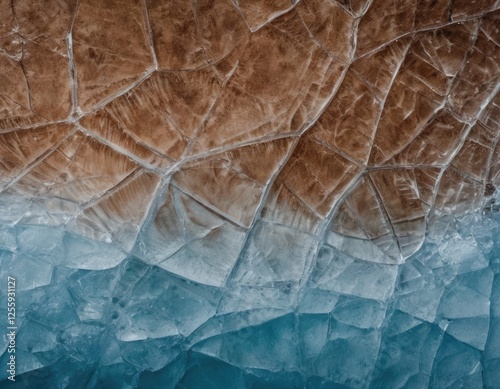 cracked ice texture, Mocha Mousse color. photo