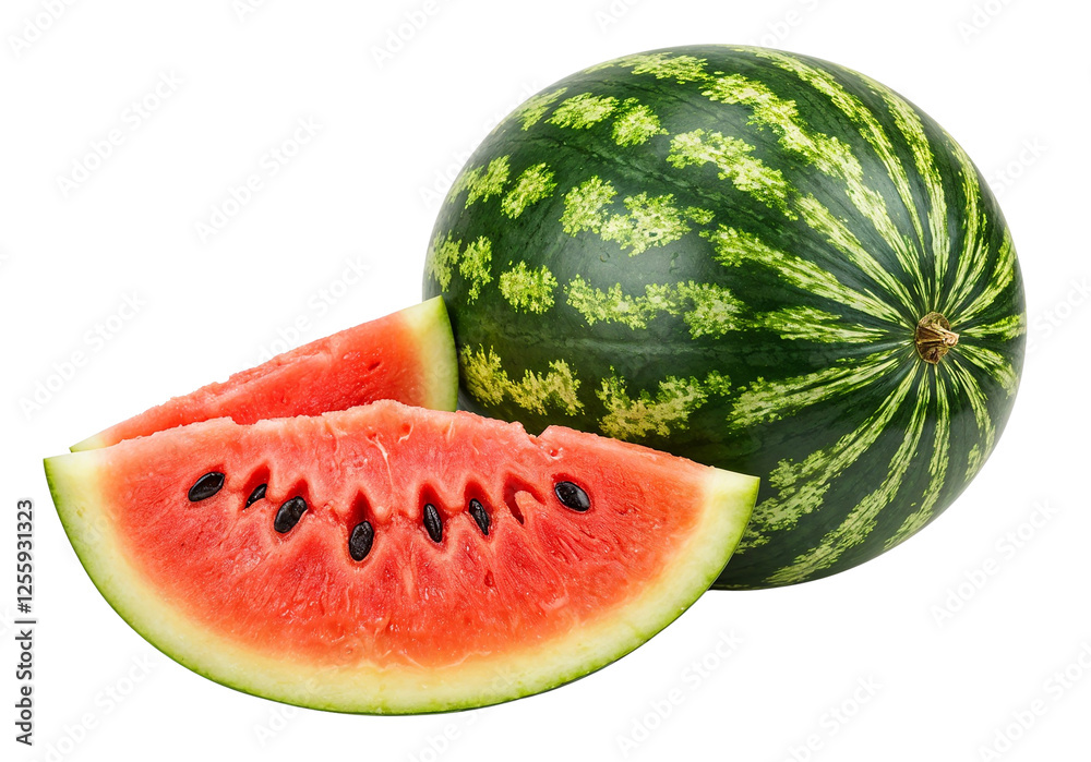 Watermelon Isolated On Transparent Background, perfect for food photography, summer designs, and healthy lifestyle projects Watermelon Isolated On Transparent Background, perfect for food photography, summer designs, and healthy lifestyle projects