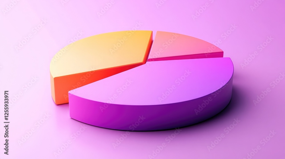 Fototapeta premium Colorful Data Breakdown: A 3D Pie Chart View