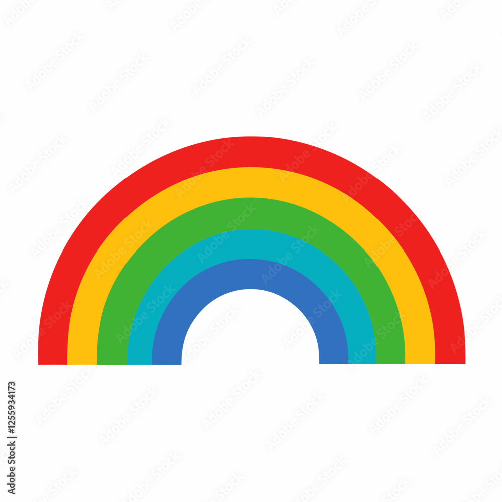 Fototapeta premium Colorful abstract rainbow background with vibrant spectrum and cloud elements, colorful rainbow vector illustration, rainbow clip art 