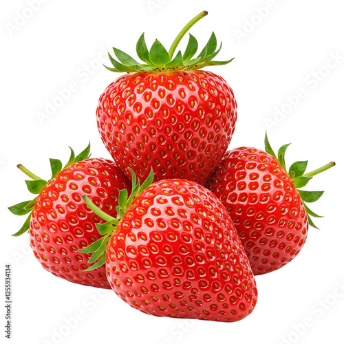 Strawberry Isolated On Transparent Background, perfect for food photography, fruit branding, and healthy eating designs