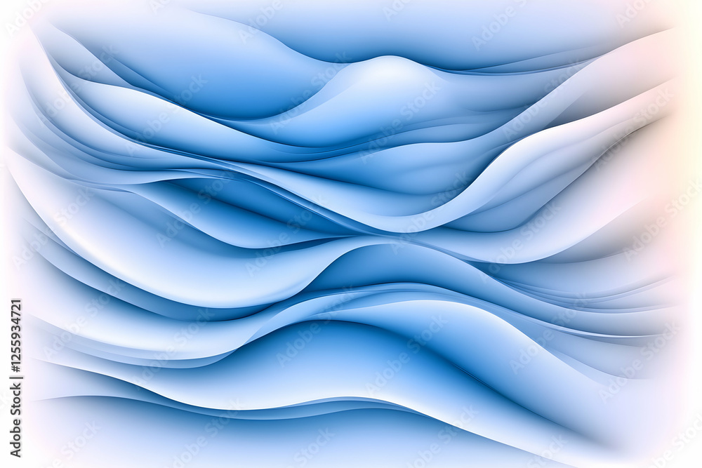 Obraz premium Abstract blue waves flowing smoothly, ideal for a website background or presentation, suggesting calmness and creativity