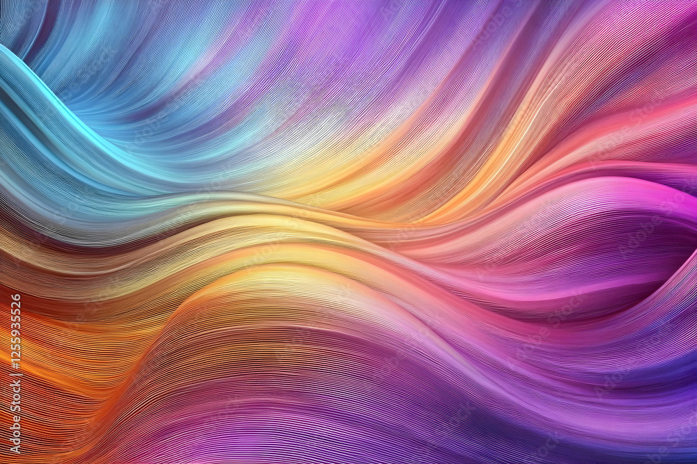 Obraz premium Abstract colorful flowing lines background for presentation, backdrop, or digital art; waves add texture and motion