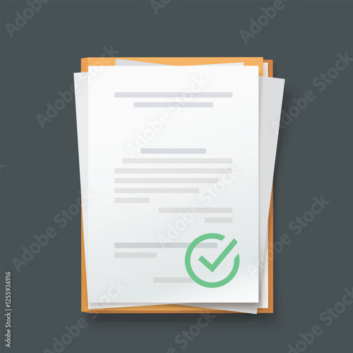 contract approved front view lying on dark