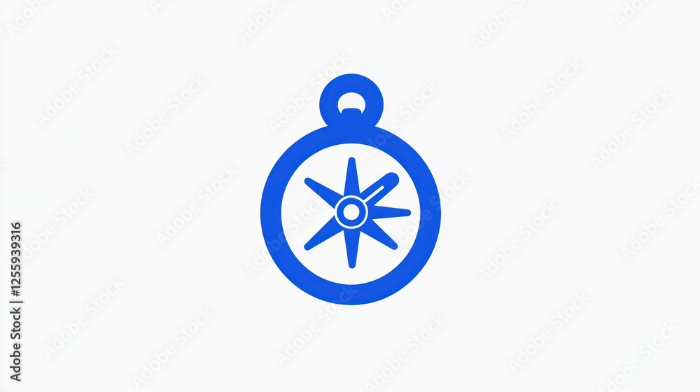 Fototapeta premium Simple blue compass icon graphic