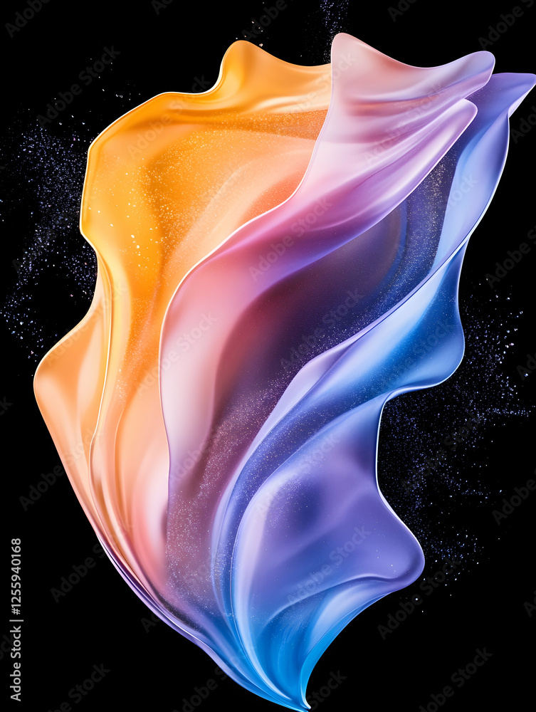 Abstract flowing cloth background with orange, pink and blue colors, can be used for design and presentations Abstract flowing cloth background with orange, pink and blue colors, can be used for design and presentations