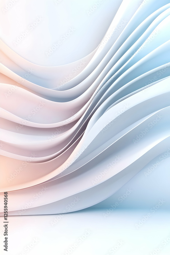 Fototapeta premium Abstract flowing curved layers with a gradient, suitable for modern designs and backgrounds