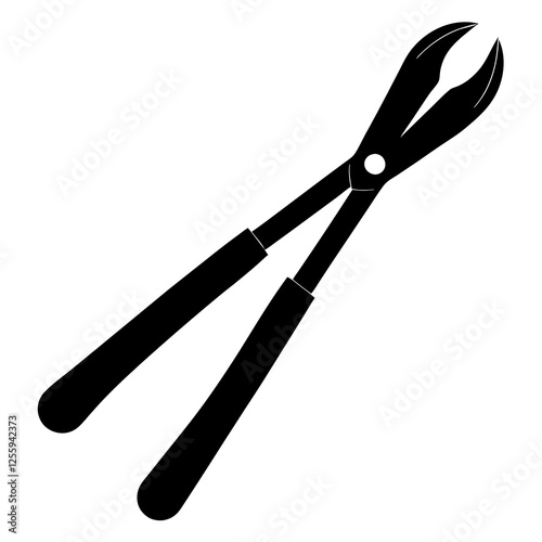 Black silhouette vector of various knives and sharp tools, scissors tool  vector illustration 
