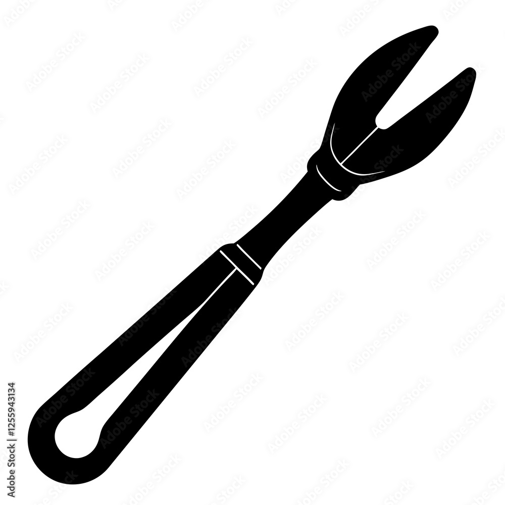 Fototapeta premium Black silhouette vector of various knives and sharp tools, scissors tool vector illustration 