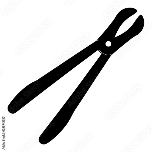 Black silhouette vector of various knives and sharp tools, scissors tool  vector illustration 