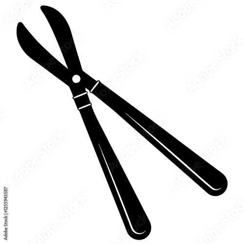 Black silhouette vector of various knives and sharp tools, scissors tool  vector illustration 