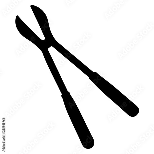 Black silhouette vector of various knives and sharp tools, scissors tool  vector illustration 