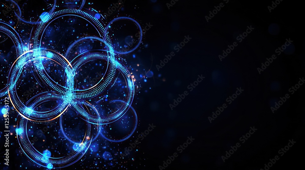 Abstract Glowing Blue Circles Background Abstract Glowing Blue Circles Background