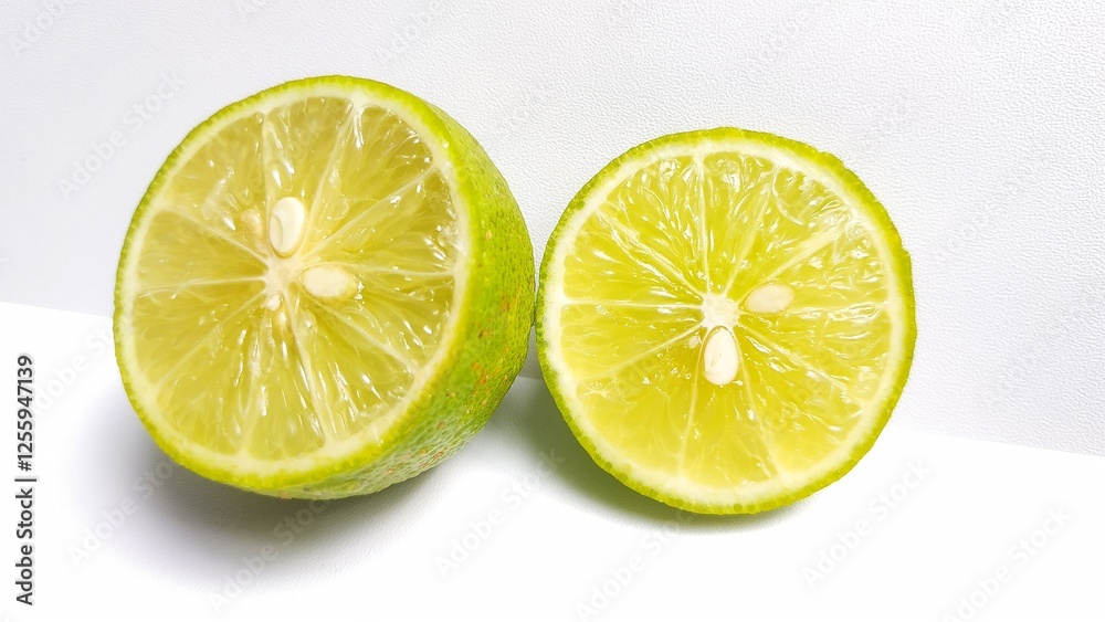 Close-up of lime slices on white background Close-up of lime slices on white background
