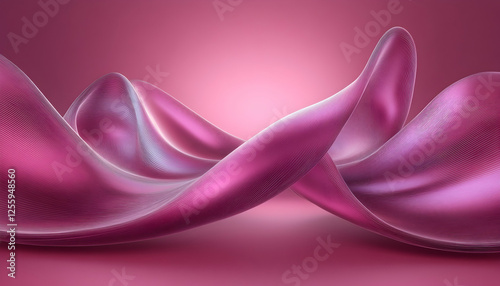Abstract pink silk satin flows gently. Ethereal backdrop for fashion, cosmetics, or beauty concepts