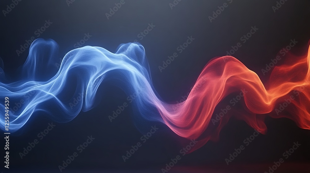 Obraz premium Abstract Blue and Red Energy Wave Forms