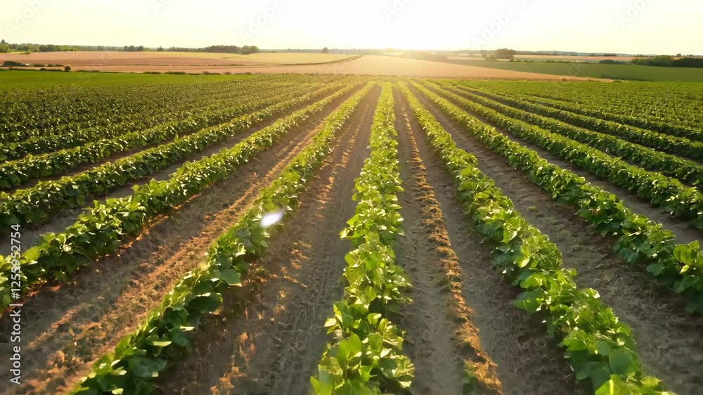 Time-lapse of growing lettuce rows in a vast agricultural field Time-lapse of growing lettuce rows in a vast agricultural field