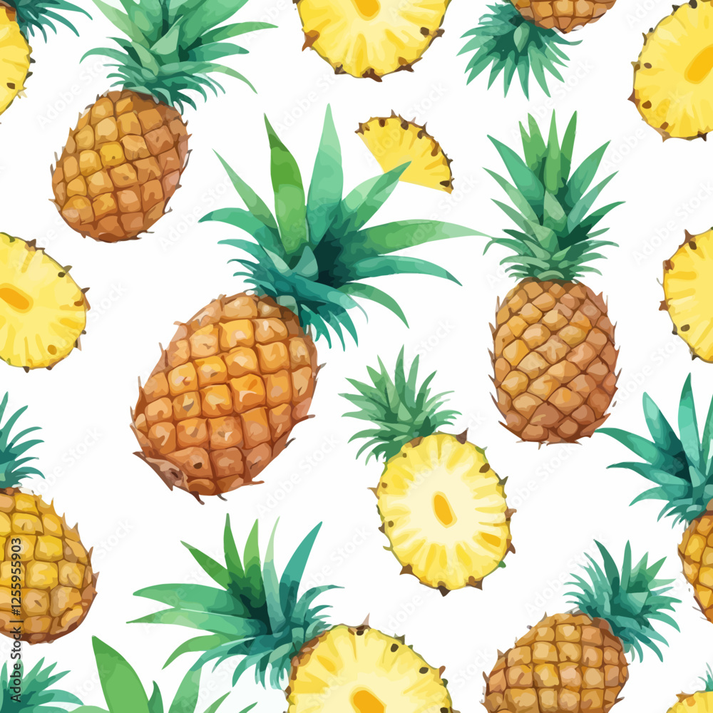 Pineapple,Hand drawn watercolor pineapple set on white background. Fruit vector illustration. Pattern watercolor fruit. Pineapple,Hand drawn watercolor pineapple set on white background. Fruit vector illustration. Pattern watercolor fruit.