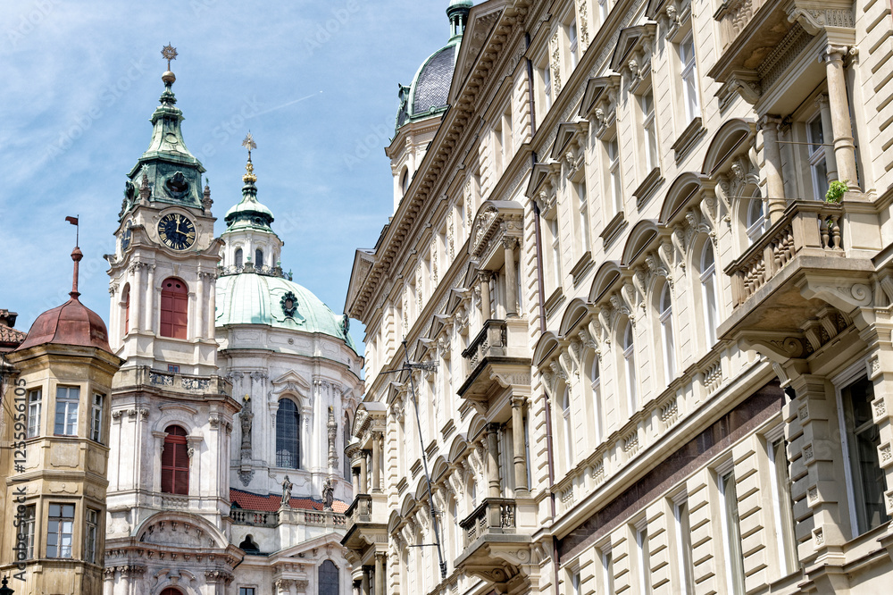 Fototapeta premium Architecture of Malá Strana district, Prague, Czechia.