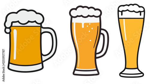 glass of beer vector illustration