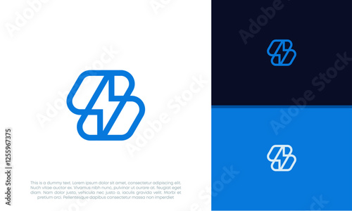 Flash Electric Logo Bolt Energy Company. Initials S logo design. Initial Letter Logo. Innovative high tech logo template.