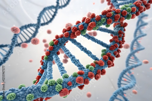 dna strand on white background