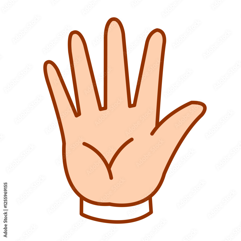Obraz premium Hand five finger emoji