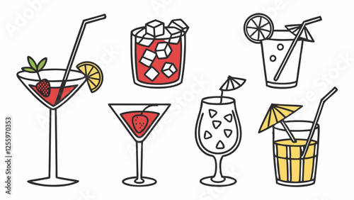 set of cocktails
