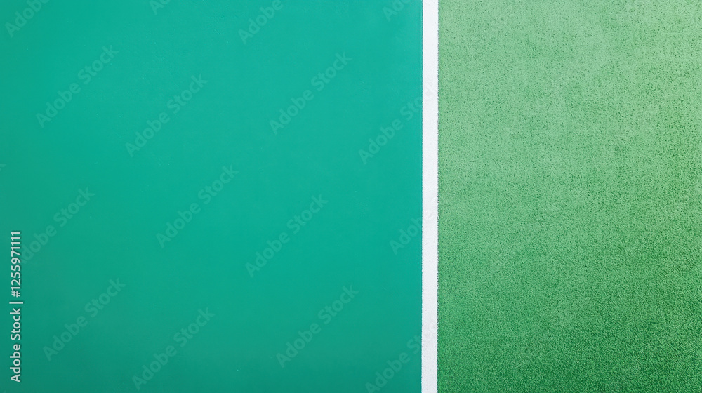 Fototapeta premium vibrant green tennis court surface with white lines, perfect for sports
