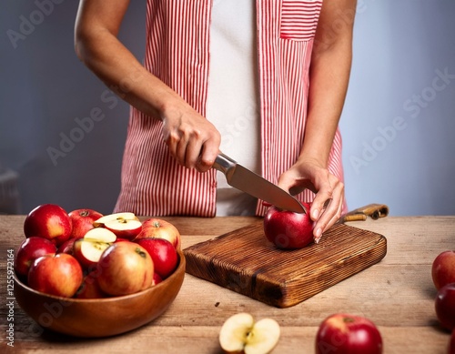 A perfect fresh apple to enjoy during the summer photo