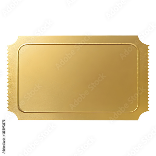 Gold Raffle Ticket Centered On Plain 