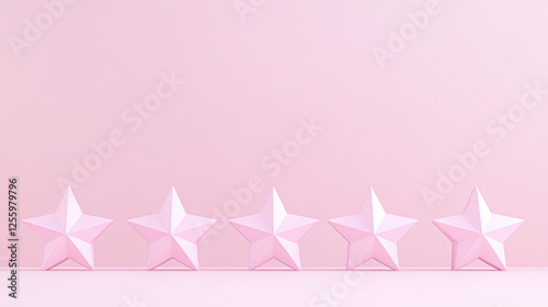 Close-up minimalistic pink star decorations creative home digital art appeal